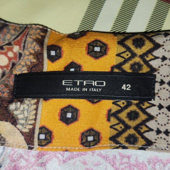 ETRO Silk Top Stretch Tank Invisible Zipper Criss Cross Chest Ruched Size 42 - Picture 4 of 7